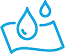 Thin line water droplets kitting the surface icon in blue